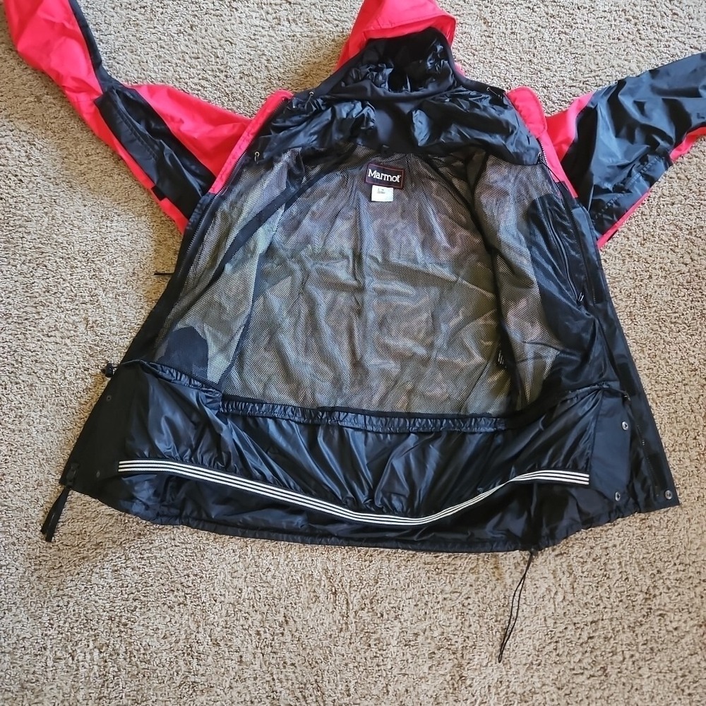 Marmot Jacket Full Zip Hooded Outdoor Hiking Rain Shell‎ Men's Medium Vented Ski - Picture 9 of 10